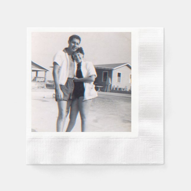 Personalised Photo Anniversary Party Napkins (Front)