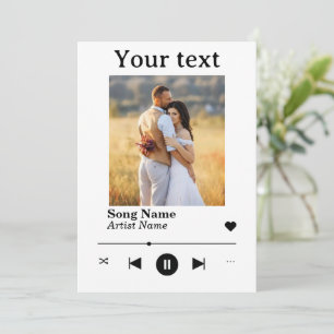 Personalised Photo Anniversary Song  Holiday Card