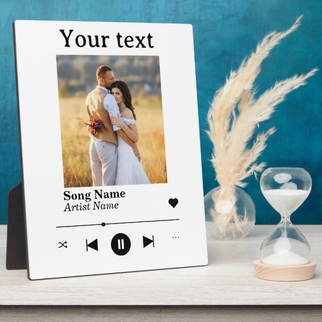 Personalised Photo Anniversary Song  Plaque (Side)