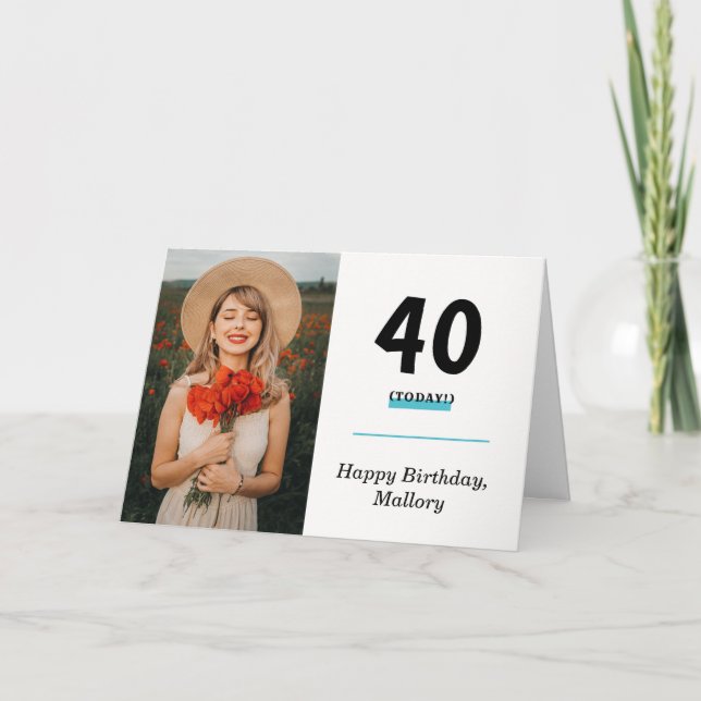 Personalised Photo Any Age Cute Birthday Card (Front)