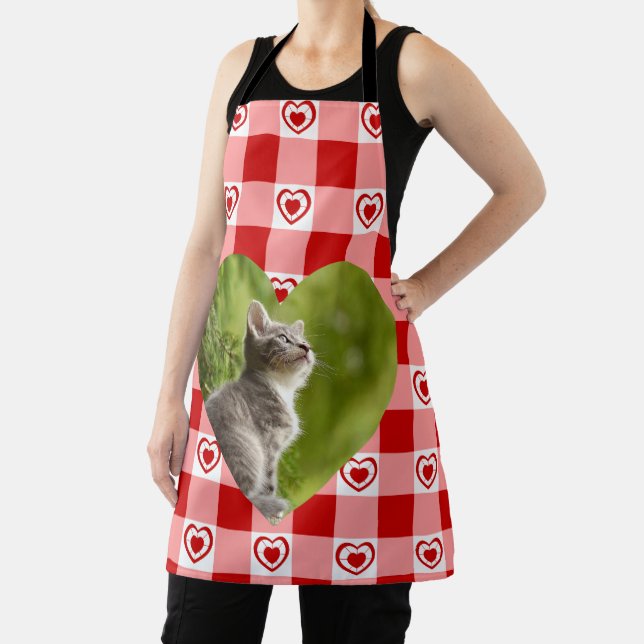 Personalised Photo Apron Gingham style (Insitu)