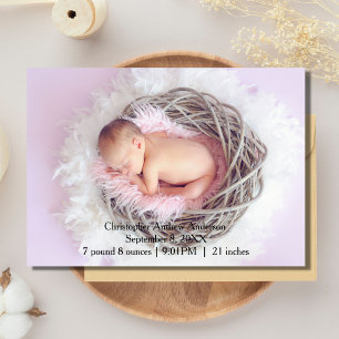 Personalised Photo Baby Birth Announcement