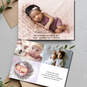 Personalised Photo Baby Birth Announcement Card 