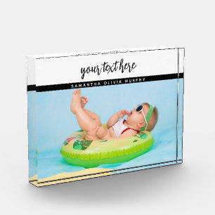 Personalised Photo Baby Love & Name Memories Block