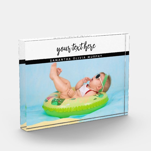 Personalised Photo Baby Love & Name Memories Block (Left)