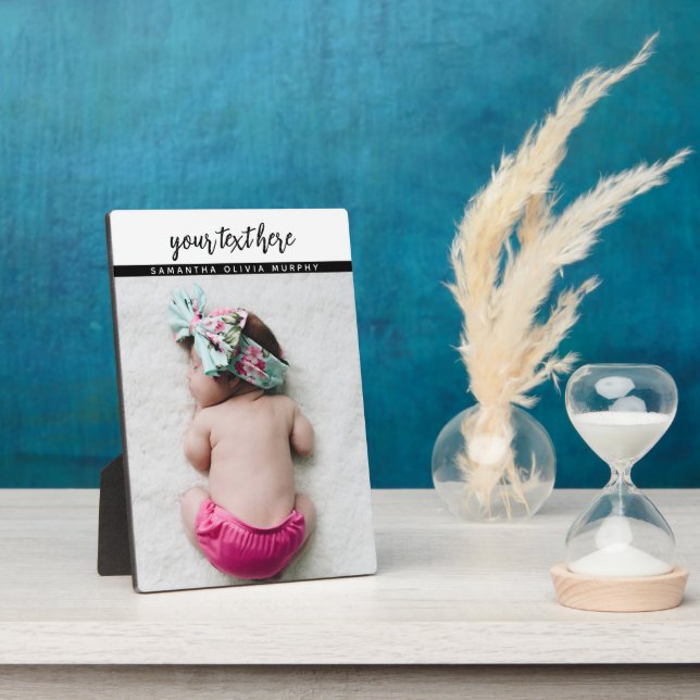 Personalised Photo Baby Love & Name Memories  Plaque (Side)