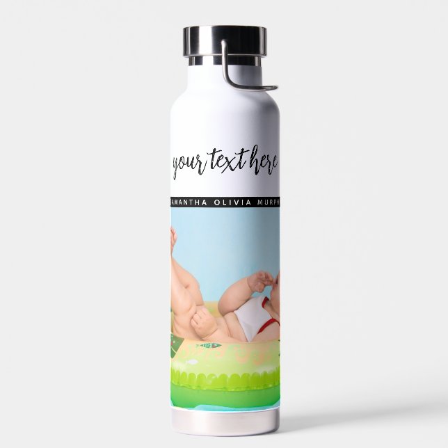 Personalised Photo Baby Love & Name Memories  Water Bottle (Left)
