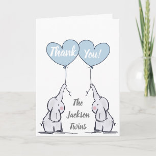 Personalised photo Baby Twins Thank You Card
