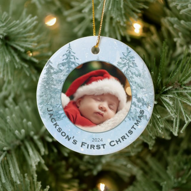  Personalised Photo Baby's First Christmas Ceramic Tree Decoration (Tree)