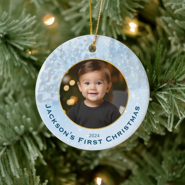  Personalised Photo Baby's First Christmas Ceramic Tree Decoration (Tree)