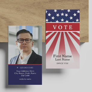 Personalised Photo (back side) Campaign Election Business Card