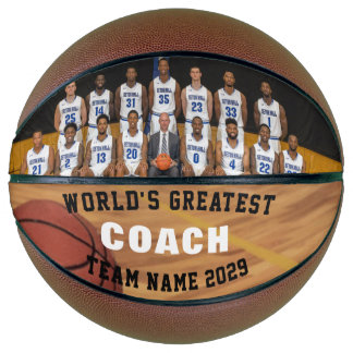 Personalised Photo Basketball for Team Coach