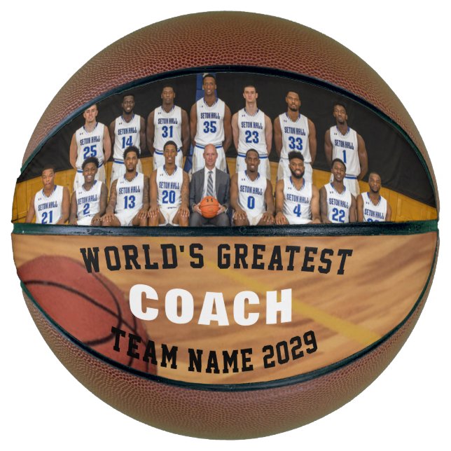 Personalised Photo Basketball for Team Coach (Front)
