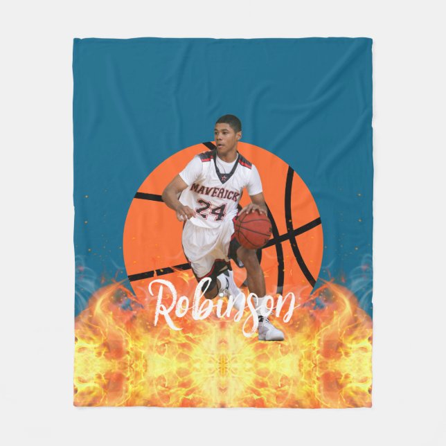 Personalised Photo Basketball Player  Fleece Blanket (Front)