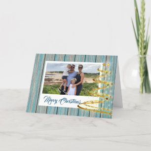 Personalised Photo Beach Christmas Greeting Card