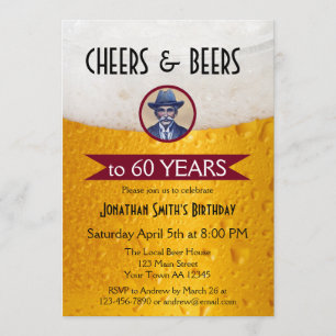Personalised Photo Beer Birthday Party Invitation