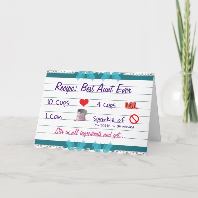 Personalised Photo Best Aunt Ever Birthday Card (Front)