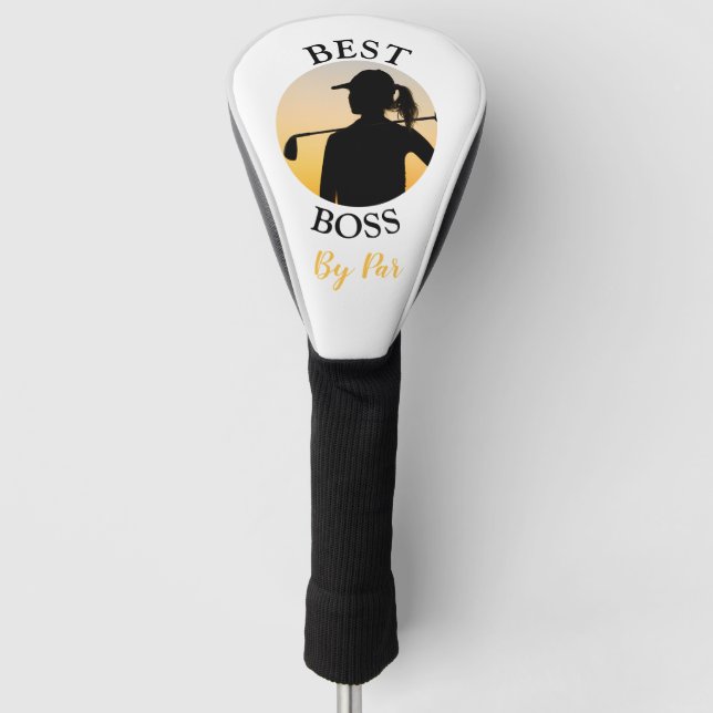 Personalised Photo Best Boss By Par Golf Head Cover (Front)