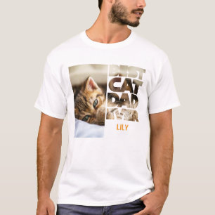 Personalised Photo Best Cat dad ever T-Shirt