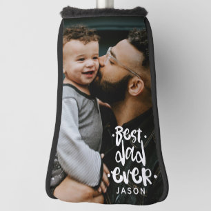 Personalised Photo Best Dad Ever Name Overlay Golf Head Cover