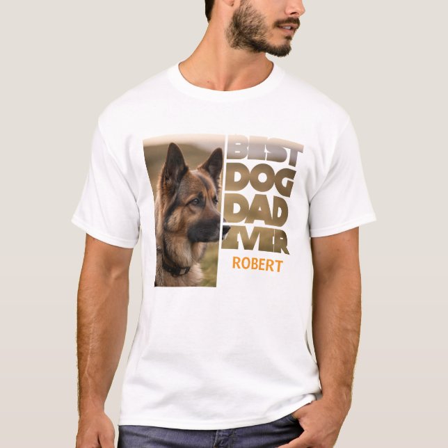 Personalised Photo Best dog dad ever T-Shirt (Front)