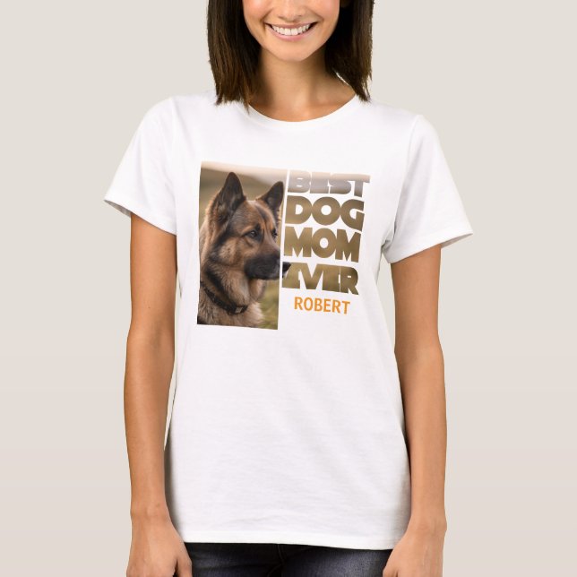 Personalised Photo Best dog mum ever T-Shirt (Front)