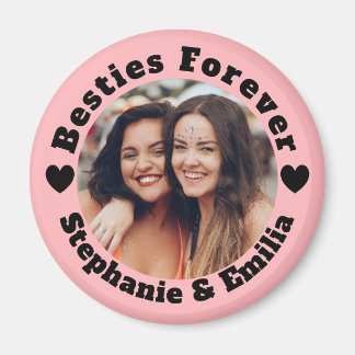 Personalised photo best friends BFF pink Magnet