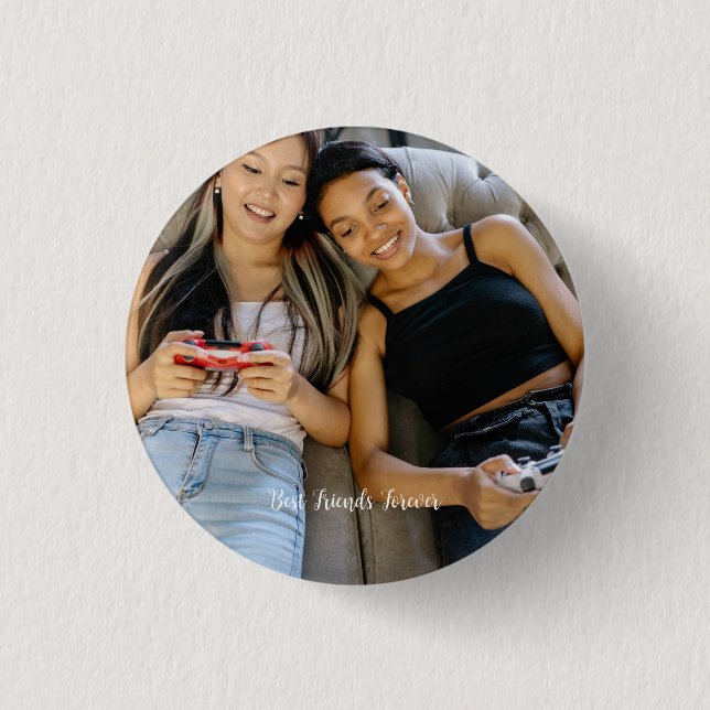 Personalised Photo Best Friends Forever Custom 3 Cm Round Badge (Front)