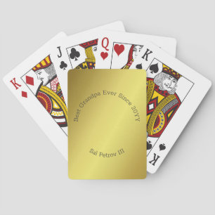 Personalised Photo Best Grandpa Ever Gold Playing Cards