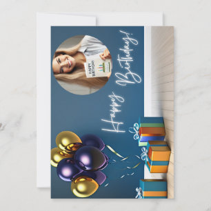 Personalised Photo Birthday Card - Balloons & Gift