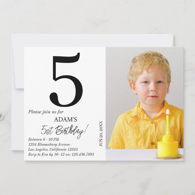 Personalised Photo Birthday Kids Boy Girl Party Invitation (Front)