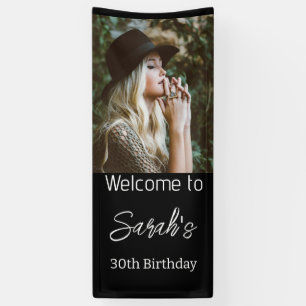 Personalised Photo Birthday Party Script Welcome  Banner