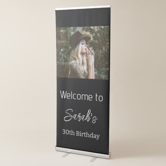 Personalised Photo Birthday Party Script Welcome  Retractable Banner (3/4)