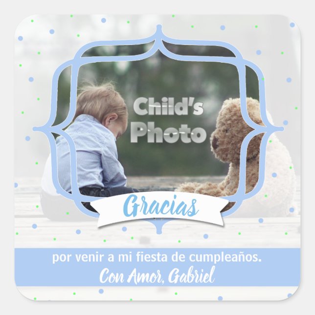 Personalised Photo Birthday Stickers (Front)