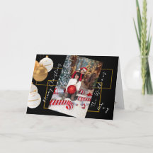 Personalised Photo Black Gold Christmas