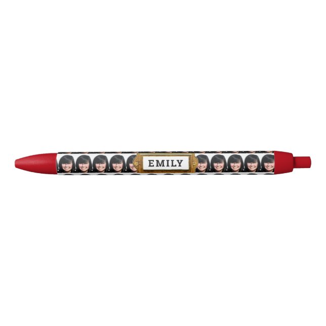 personalised photo black ink pen (Front)