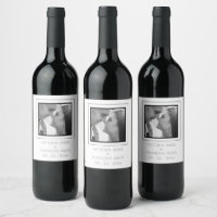 Personalised  Photo Black Wine Label