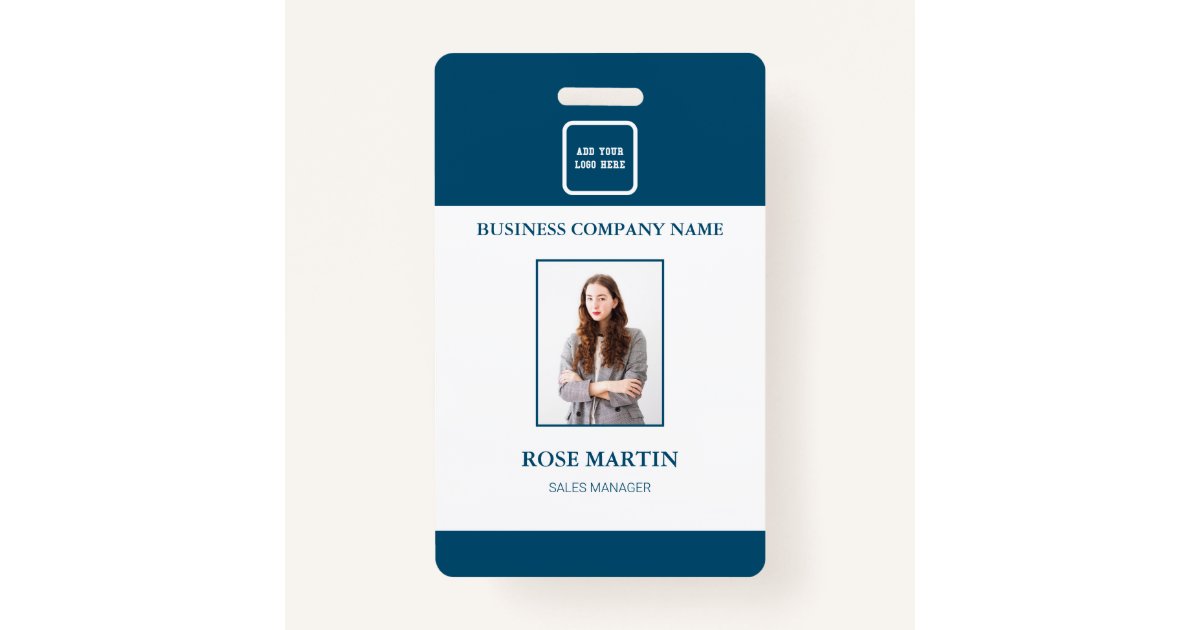 Personalised Photo Business Employee ID Badge Zazzle