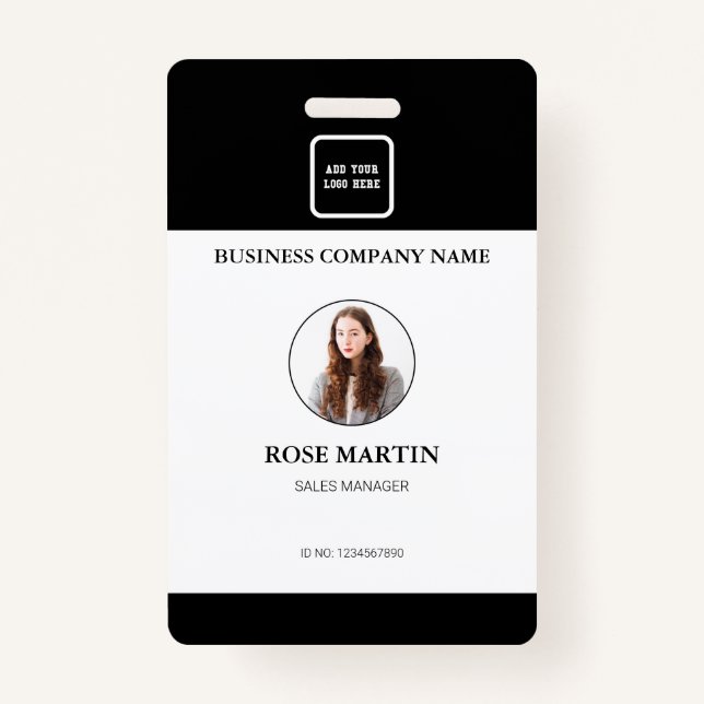 Personalised Photo Business Employee Staff ID ID Badge (Front)