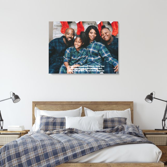 Personalised Photo Canvas, Christmas Photo Canvas Print (Insitu(Bedroom))