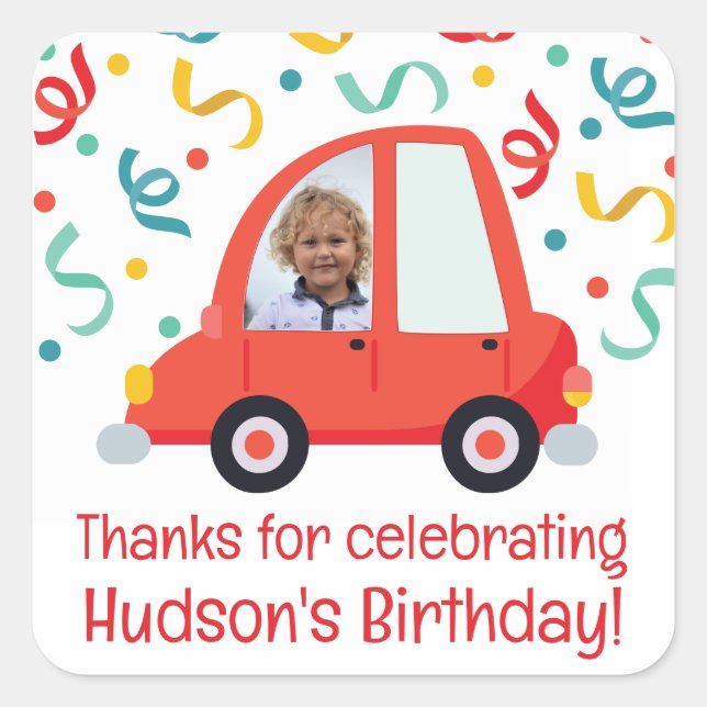 Personalised Photo Car Favour Stickers (Front)