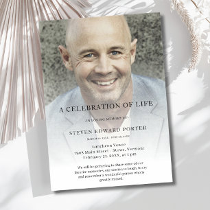 Personalised Photo Celebration of Life Funeral Acrylic Invitations