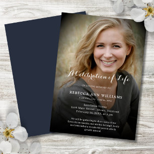 Personalised Photo Celebration of Life Funeral Inv Invitation