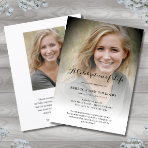Personalised Photo Celebration of Life Funeral Invitation