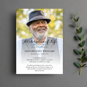 Personalised Photo Celebration of Life Funeral Invitation