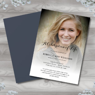 Personalised Photo Celebration of Life Funeral Invitation