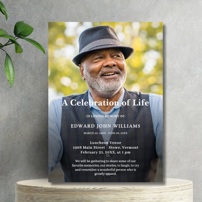 Personalised Photo Celebration of Life Funeral Invitation (Creator Uploaded)
