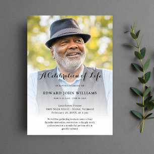 Personalised Photo Celebration of Life Funeral Invitation