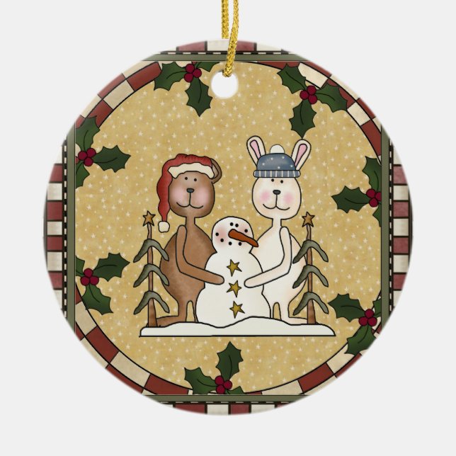 Personalised Photo Ceramic Christmas Ornament (Front)