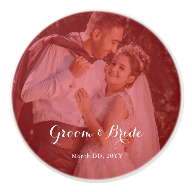 Personalised Photo Ceramic Knob for Couples inLove (Front)